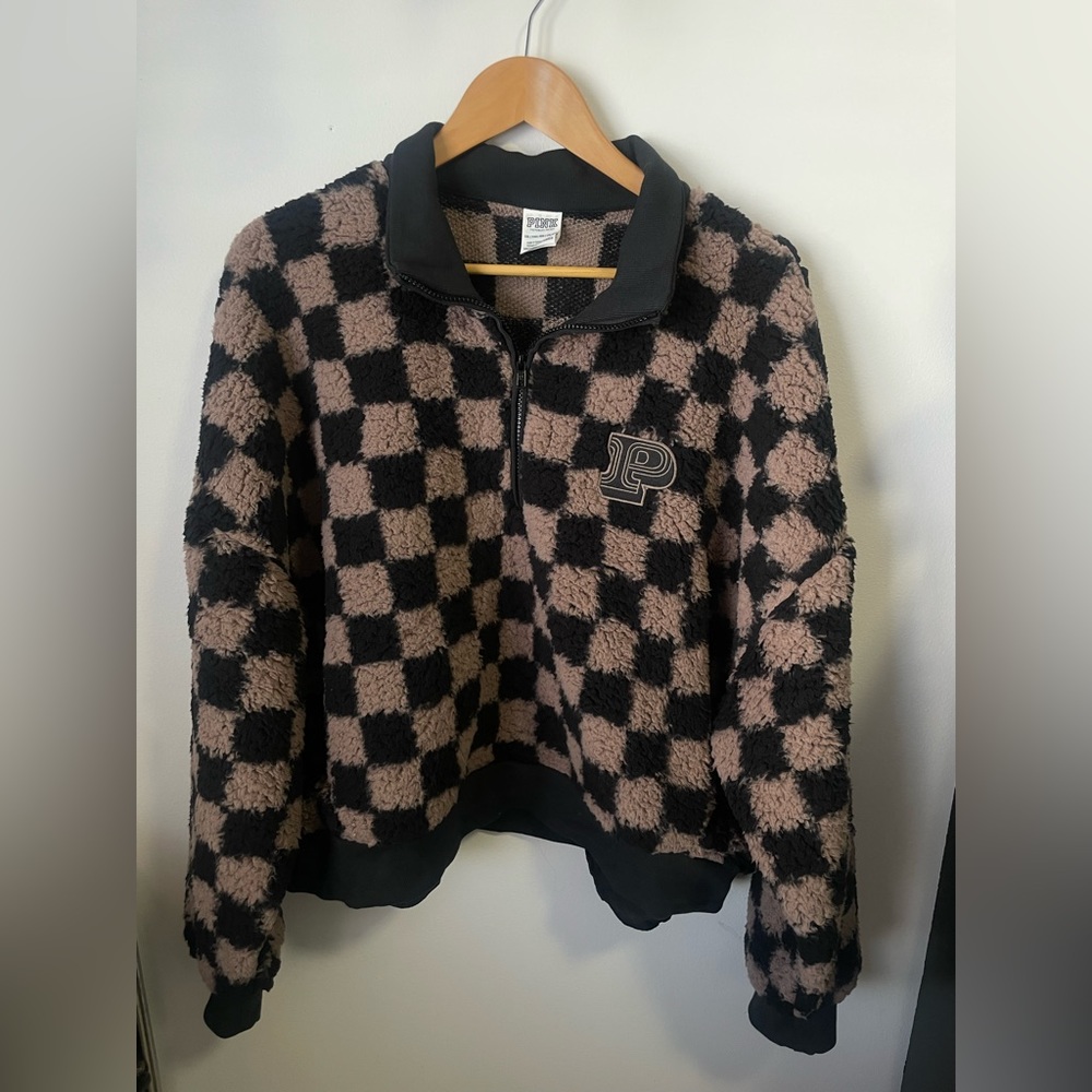 Victoria’s Secret Pink Cozy Fleece Half Zip Pullover XXL NWOT